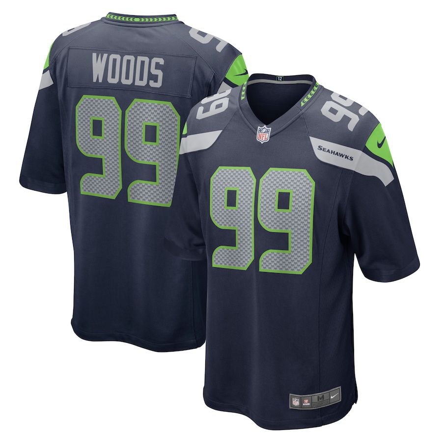 Men Seattle Seahawks #99 Al Woods Nike College Navy Game Player NFL Jersey